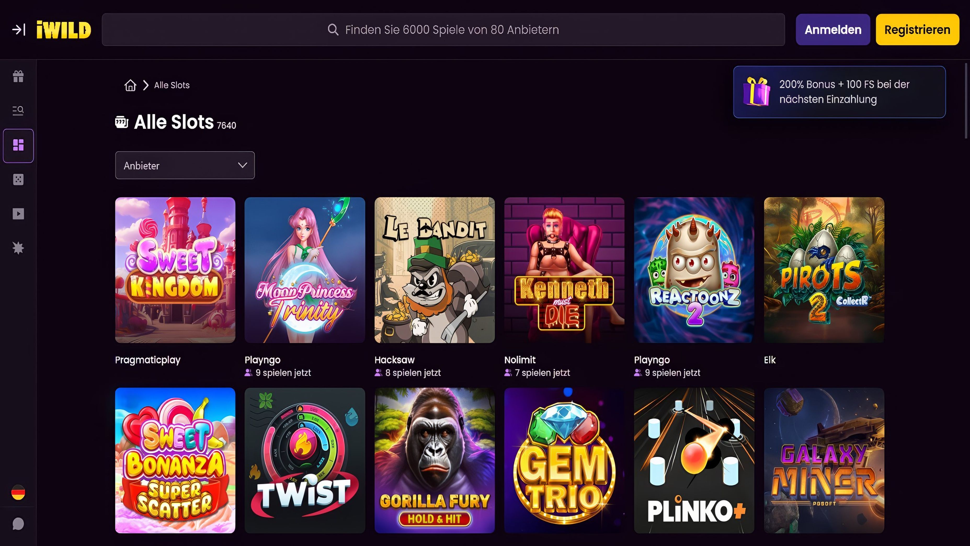 iWild Casino desktop screenshot 2